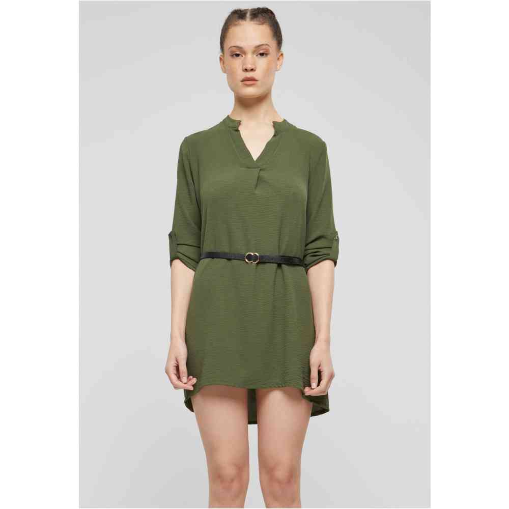 Cloud5ive - Muslin Turn-Up with belt Lange top - Groen